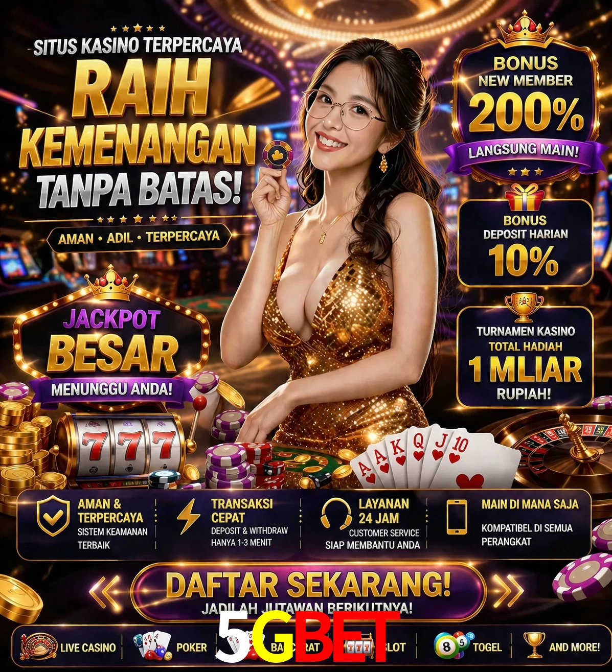 Roleta e blackjack 5GBet